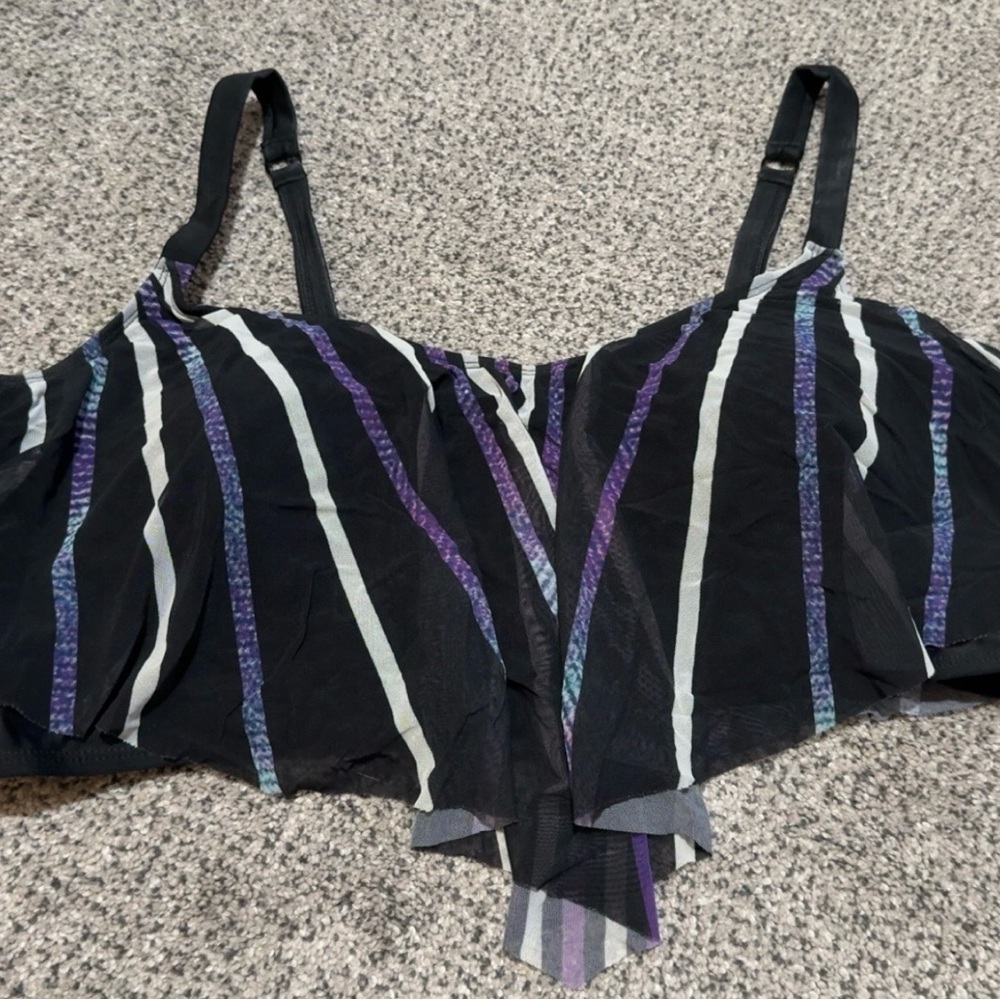 Torrid Mesh Handkerchief Flounce Bikini Top